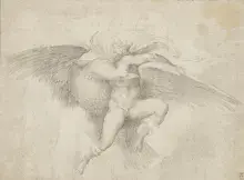 Dibujo de Ganimedes y Zeus de Miguel Ángel