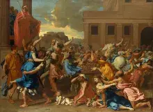El rapto de las sabinas según Nicolas Poussin
