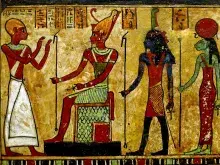El dios Shu en un panel del Osireion conservado en el Museo del Louvre