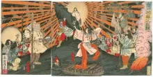 La diosa Amaterasu emergiendo de la cueva