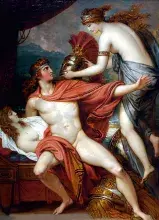 Tetis entrega a Aquiles su nueva armadura, por el pintor Benjamin West