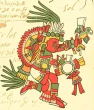 El dios Tonatiuh dios del sol azteca en un códice