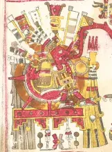El dios Tonatiuh dios del sol azteca en un códice