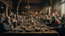 Banquete vikingo creado con IA