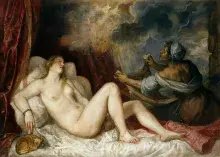 Zeus y Dánae representados por Tiziano
